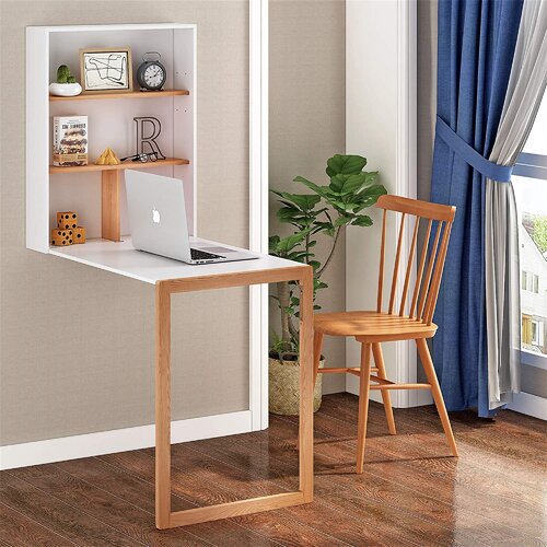 Ebern Designs Wall Mounted Table Folding Desk Reviews Wayfair Canada   Wall Mounted Table Folding Desk 